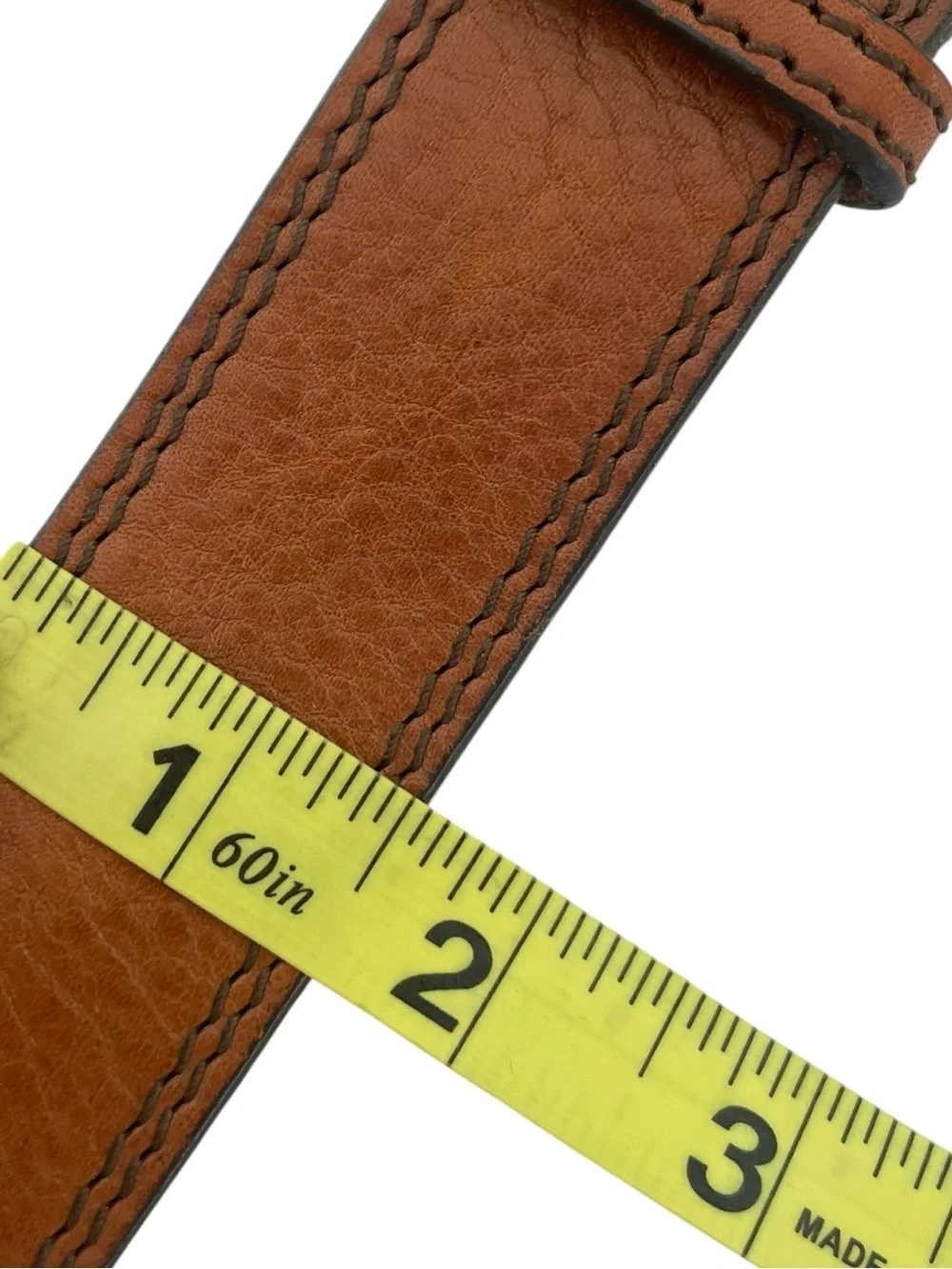 Banana Republic Burnished Italian  Leather Men's Belt Made in USA Sz 32 S Brass